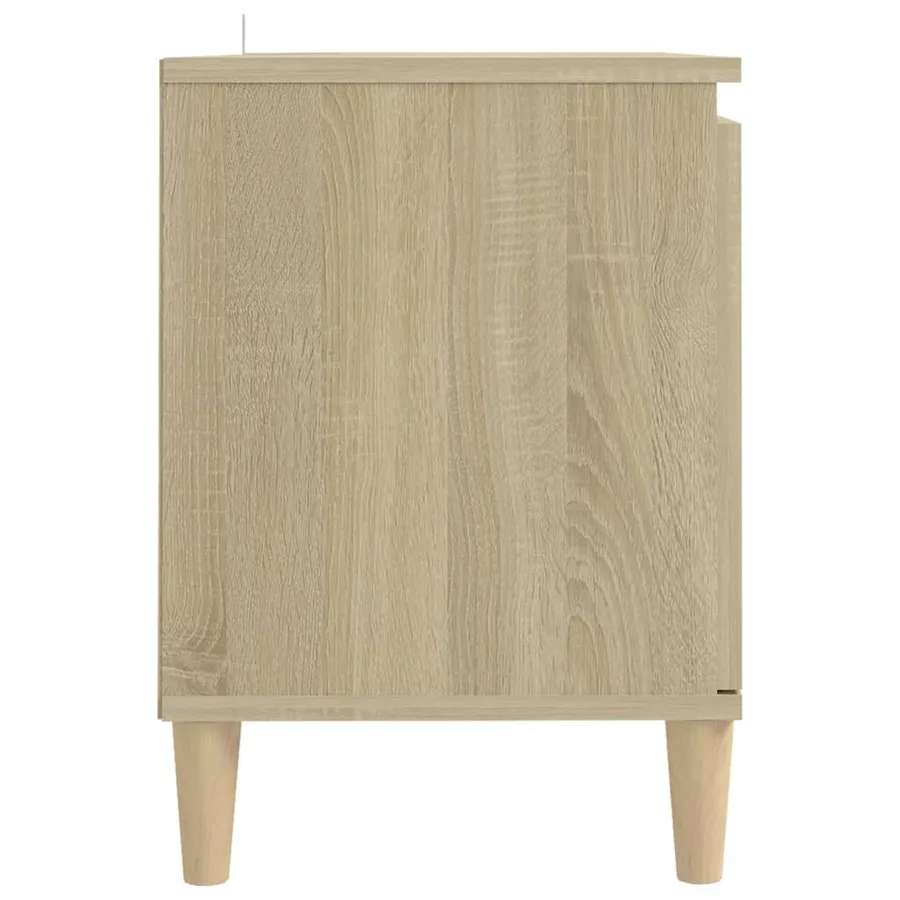 Meuble TV avec pieds en bois massif Chêne sonoma 103,5x35x50 cm - 6