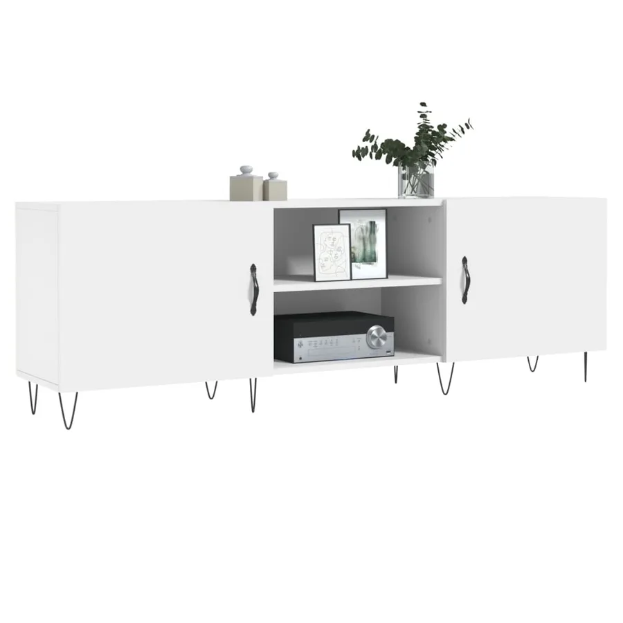 Meuble TV blanc 150x30x50 cm bois d'ingénierie - 3