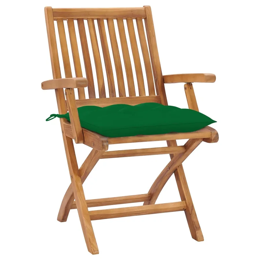 Chaises pliables de jardin avec coussins lot de 6 Bois de teck - 2