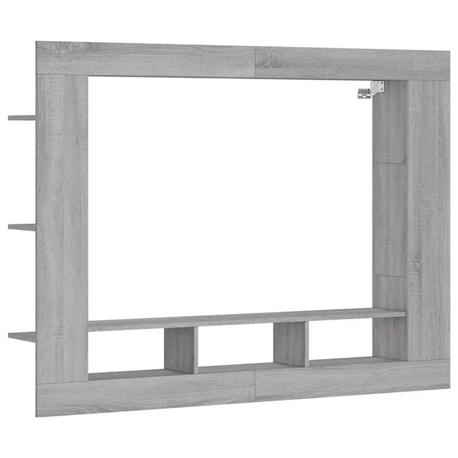 Meuble TV sonoma gris 152x22x113 cm bois d'ingénierie - 2