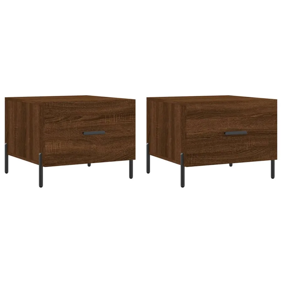Tables basses 2 pcs chêne marron 50x50x40 cm bois d'ingénierie - 2
