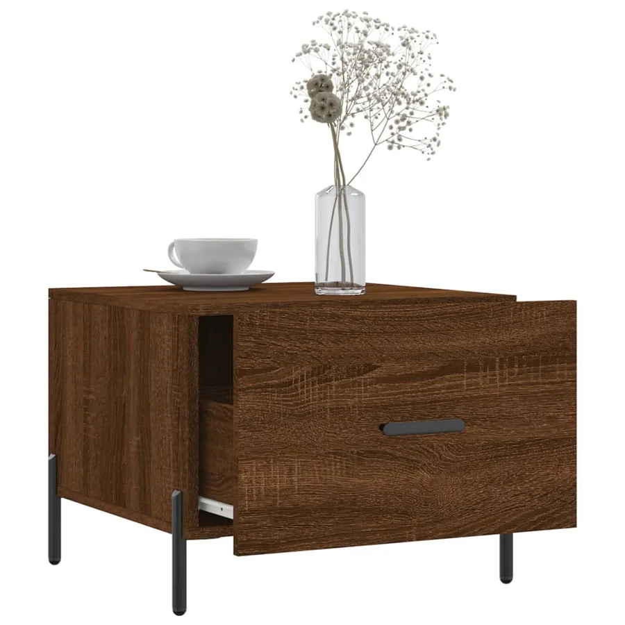 Tables basses 2 pcs chêne marron 50x50x40 cm bois d'ingénierie - 4