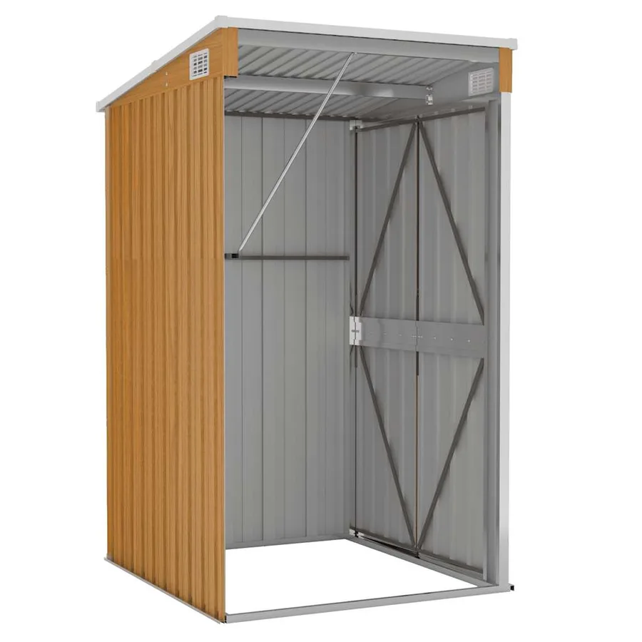 Remise de jardin murale Marron 118x100x178 cm Acier galvanisé - 5