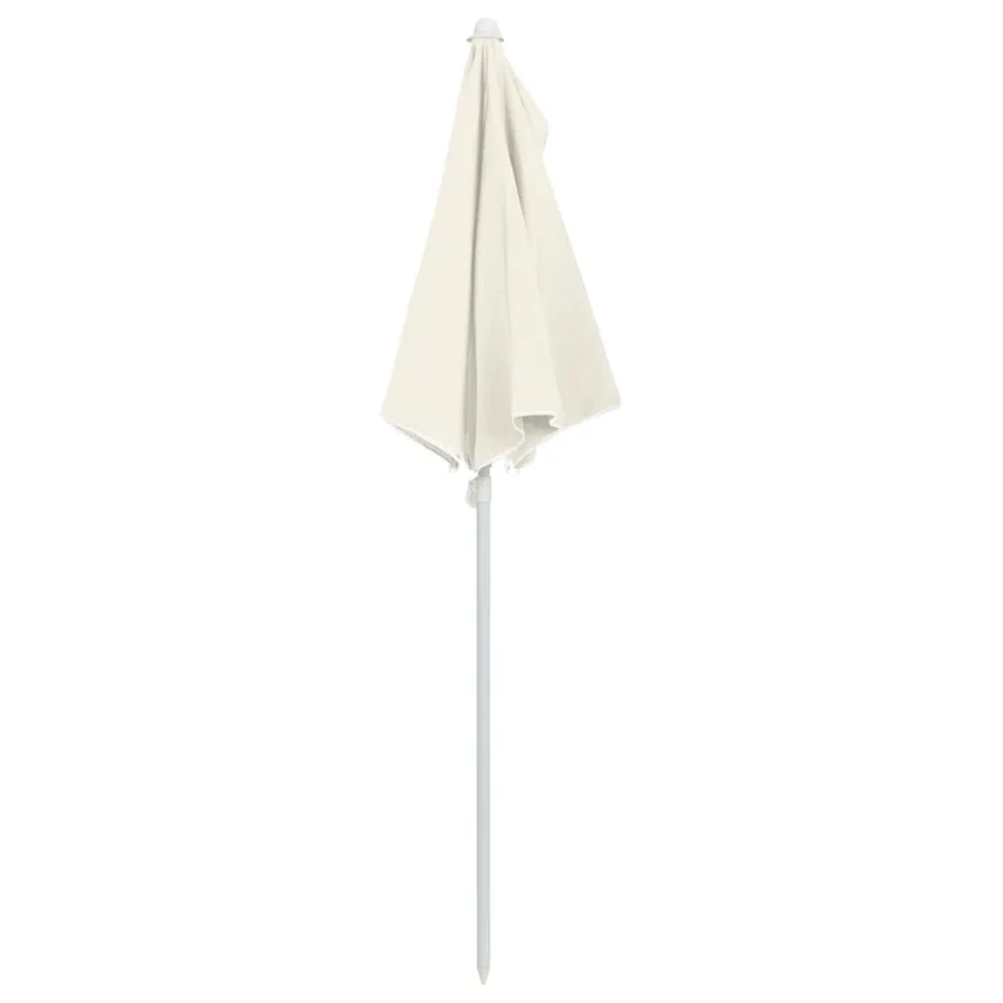 Demi-parasol de jardin avec mât 180x90 cm sable - 6