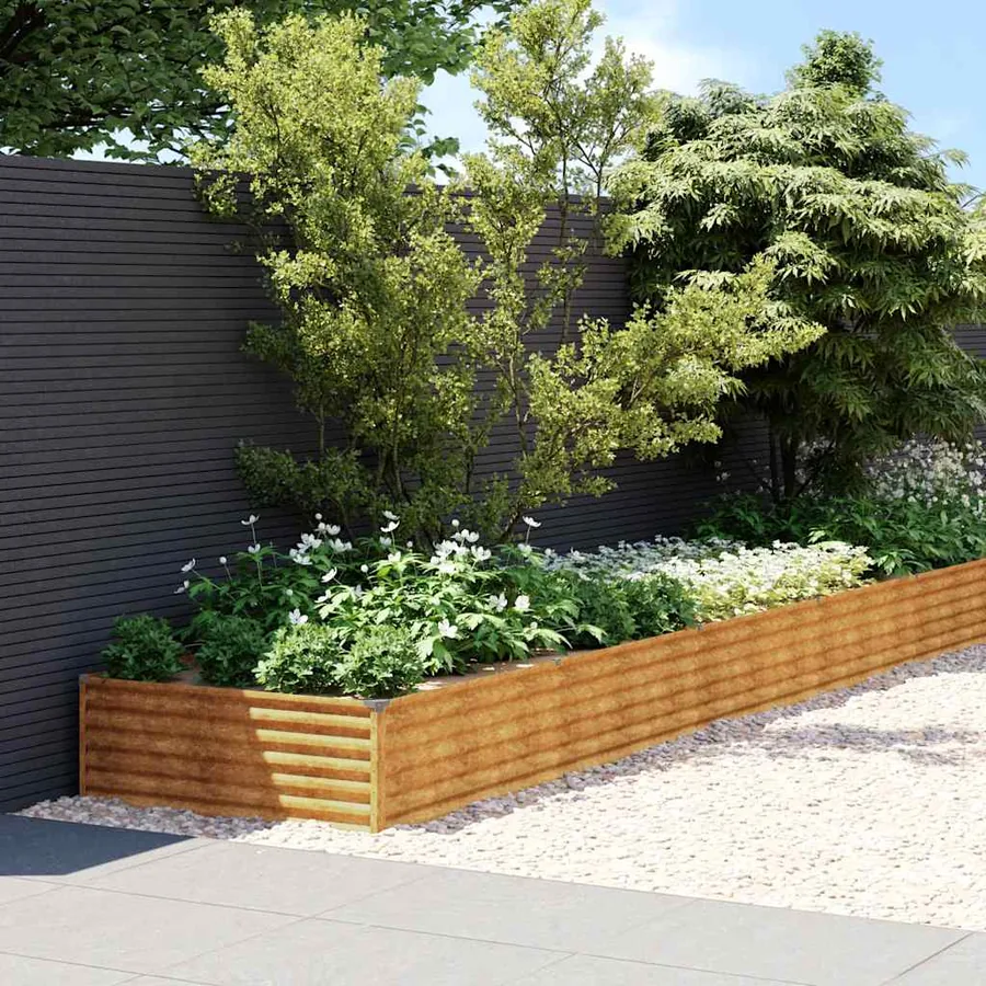 Lit surélevé de jardin 960x100x36 cm acier corten