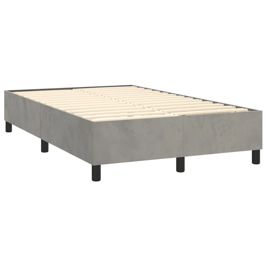 Sommier à lattes de lit et matelas Gris clair 120x200cm Velours - 4