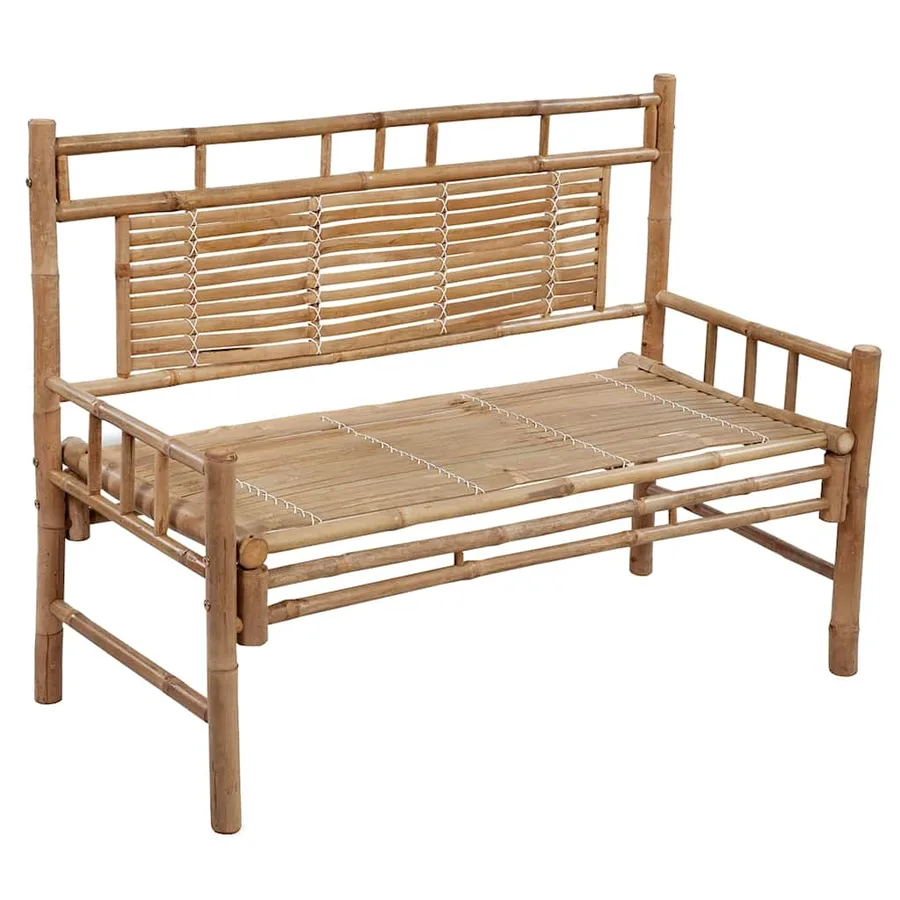 Banc de jardin avec coussin 120 cm Bambou - 2