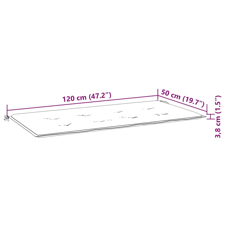 Banc de jardin avec coussin 120 cm Bambou - 9