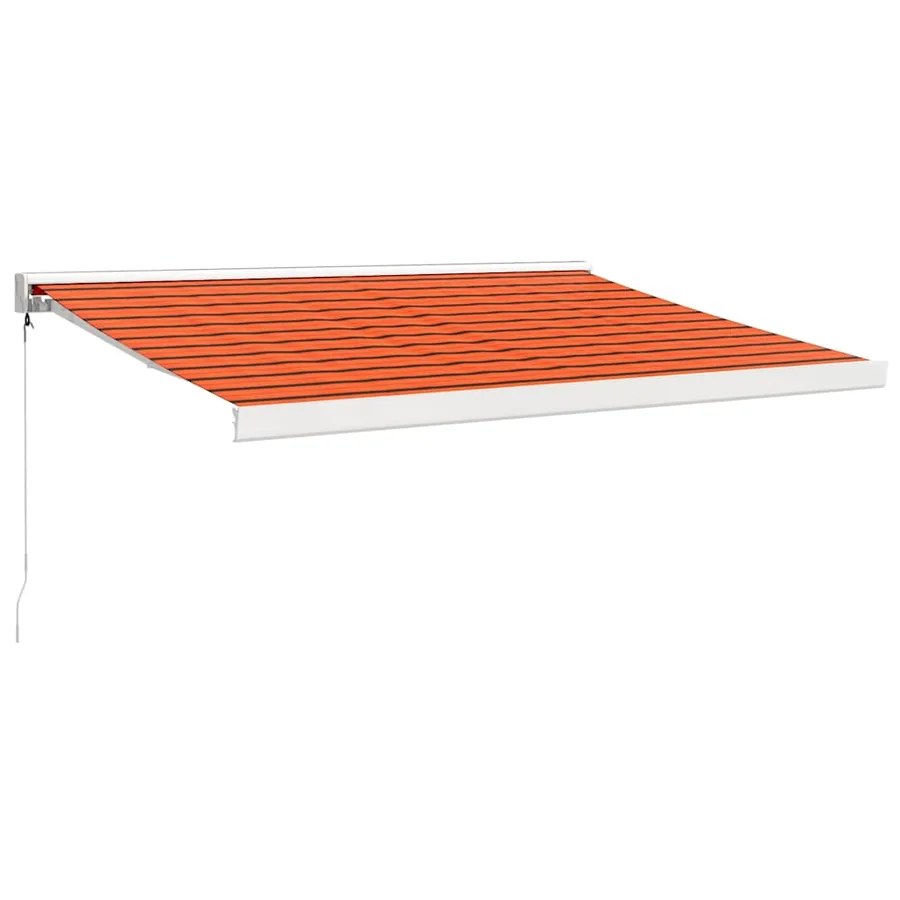 Auvent rétractable orange et marron 3,5x2,5m tissu et aluminium - 2
