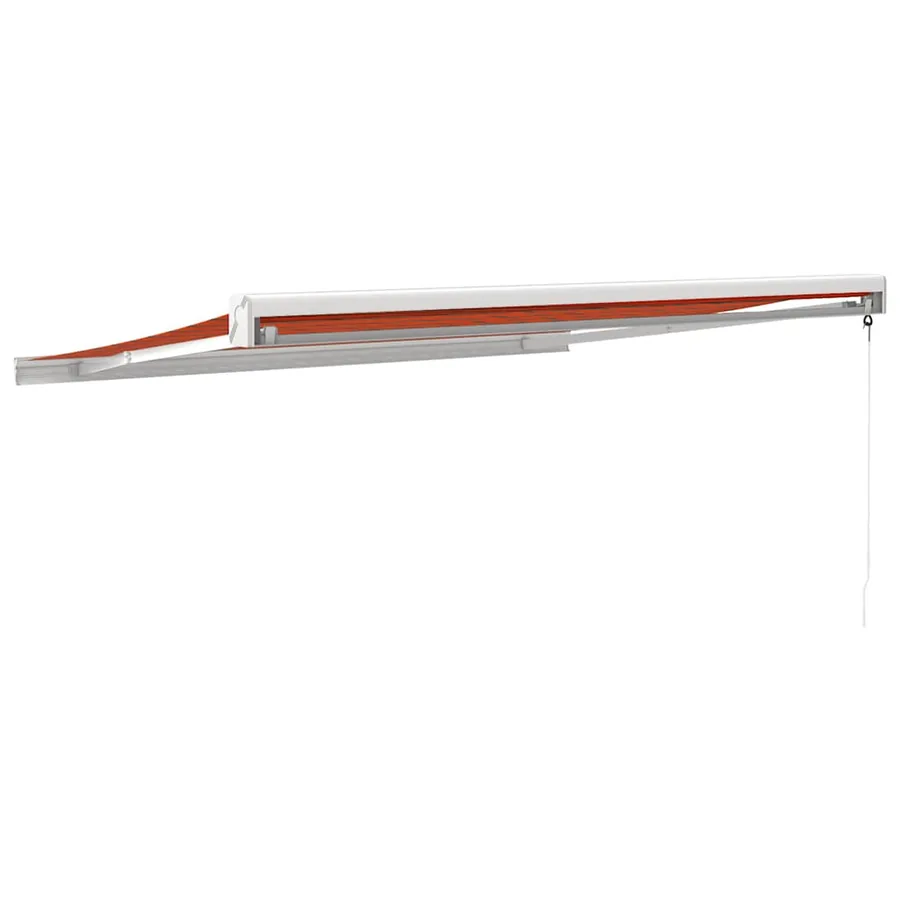 Auvent rétractable orange et marron 3,5x2,5m tissu et aluminium - 5
