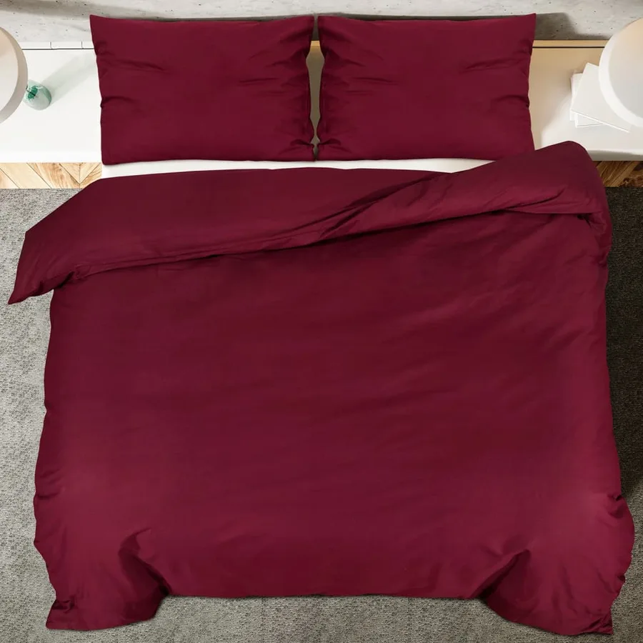 Ensemble de housse de couette Bordeaux 240x220 cm Microfibre - 5