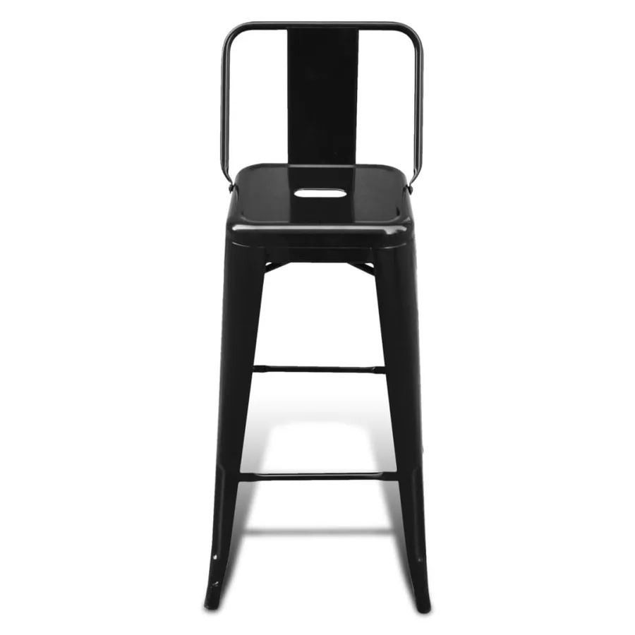 Tabourets de bar lot de 2 noir acier - 4