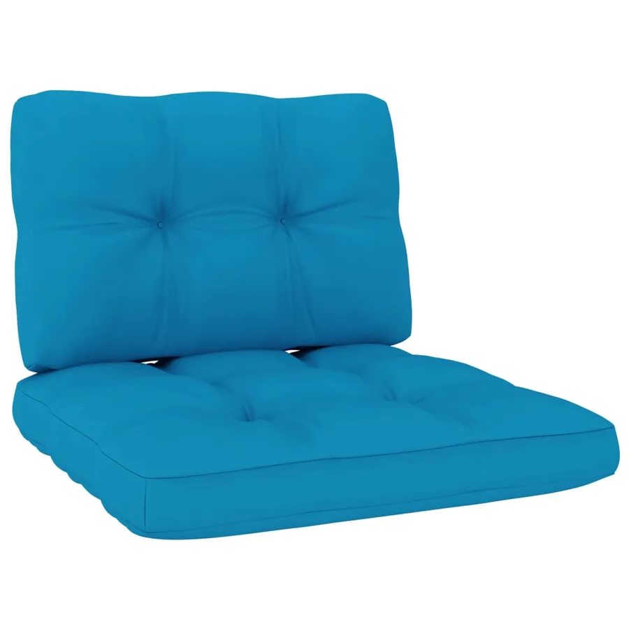 Chaise de jardin avec coussins bleu Bois de pin imprégné - 4