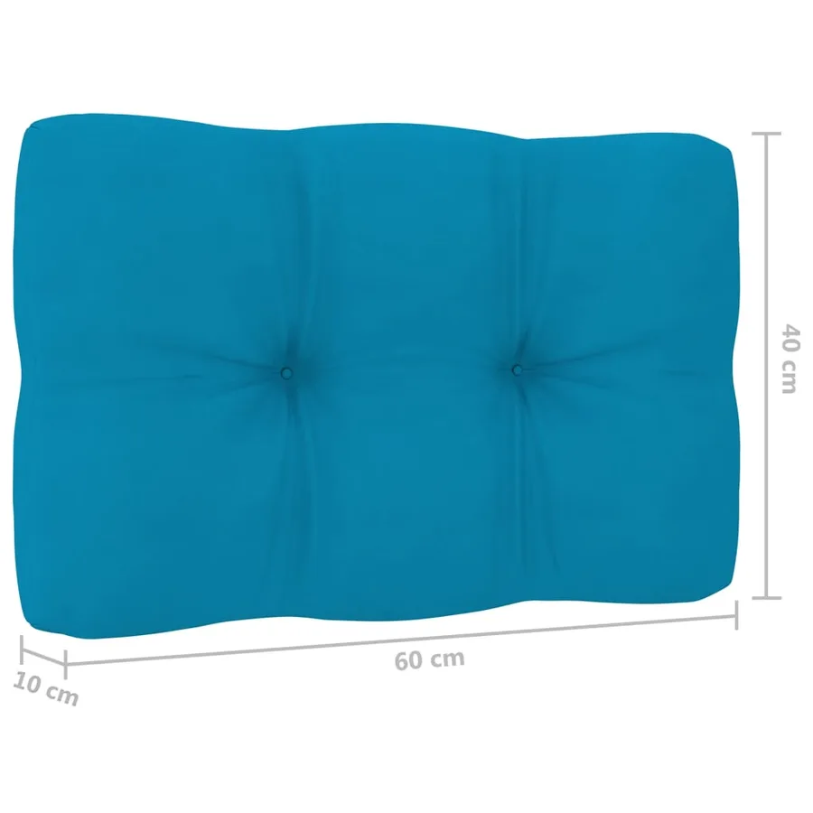 Chaise de jardin avec coussins bleu Bois de pin imprégné - 5