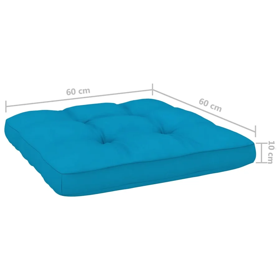 Chaise de jardin avec coussins bleu Bois de pin imprégné - 6
