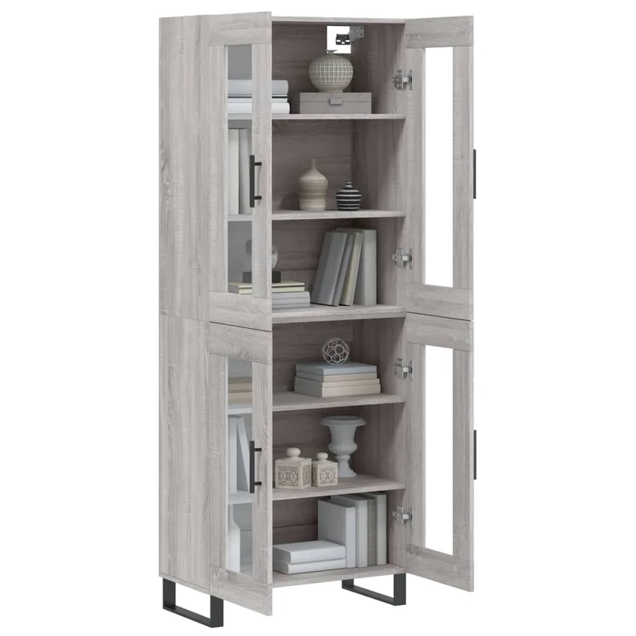 Buffet haut Sonoma gris 69,5x34x180 cm Bois d'ingénierie - 3