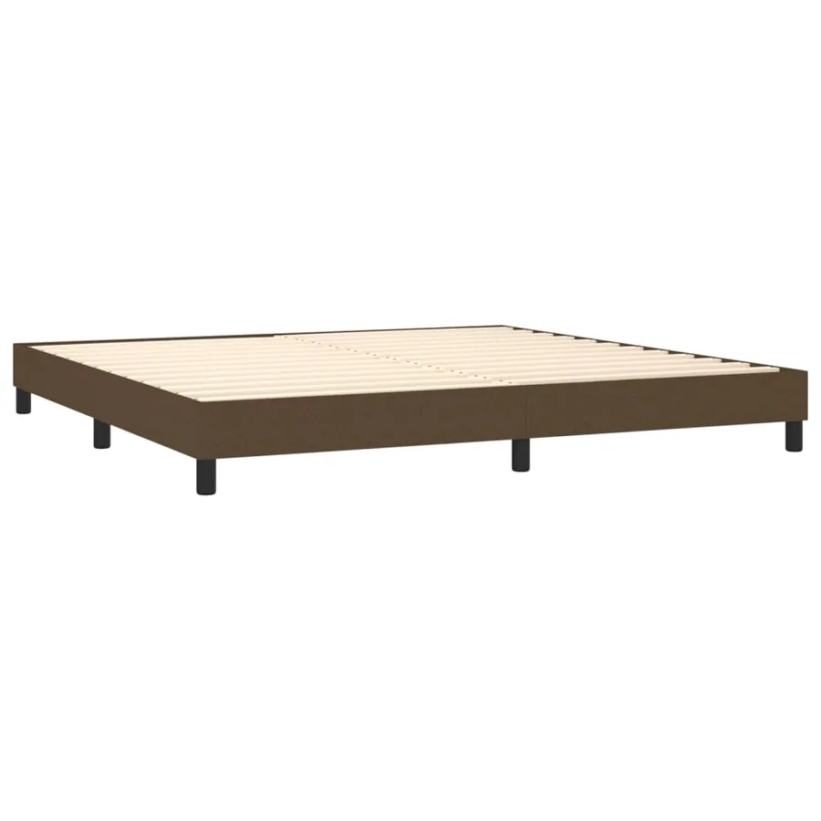 Sommier à lattes de lit matelas et LED Marron foncé 200x200 cm - 5