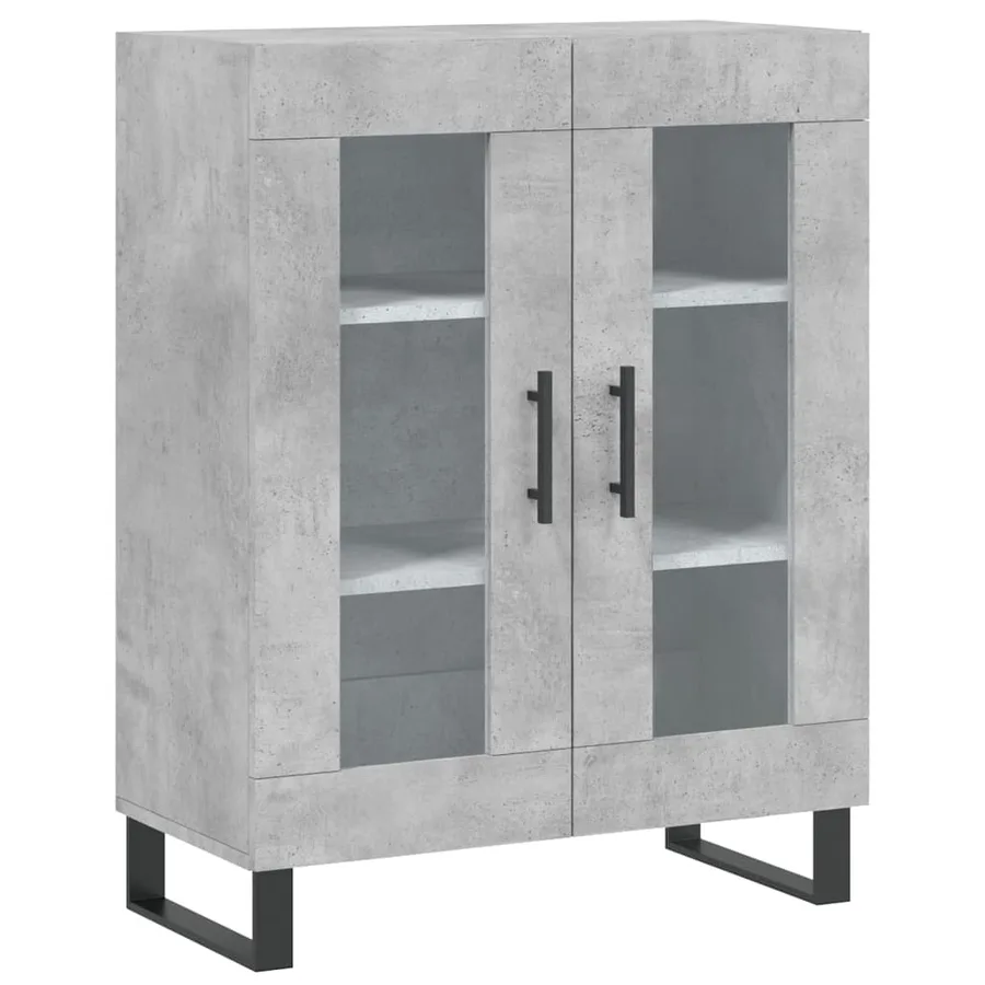 Buffet haut Gris béton 69,5x34x180 cm Bois d'ingénierie - 7