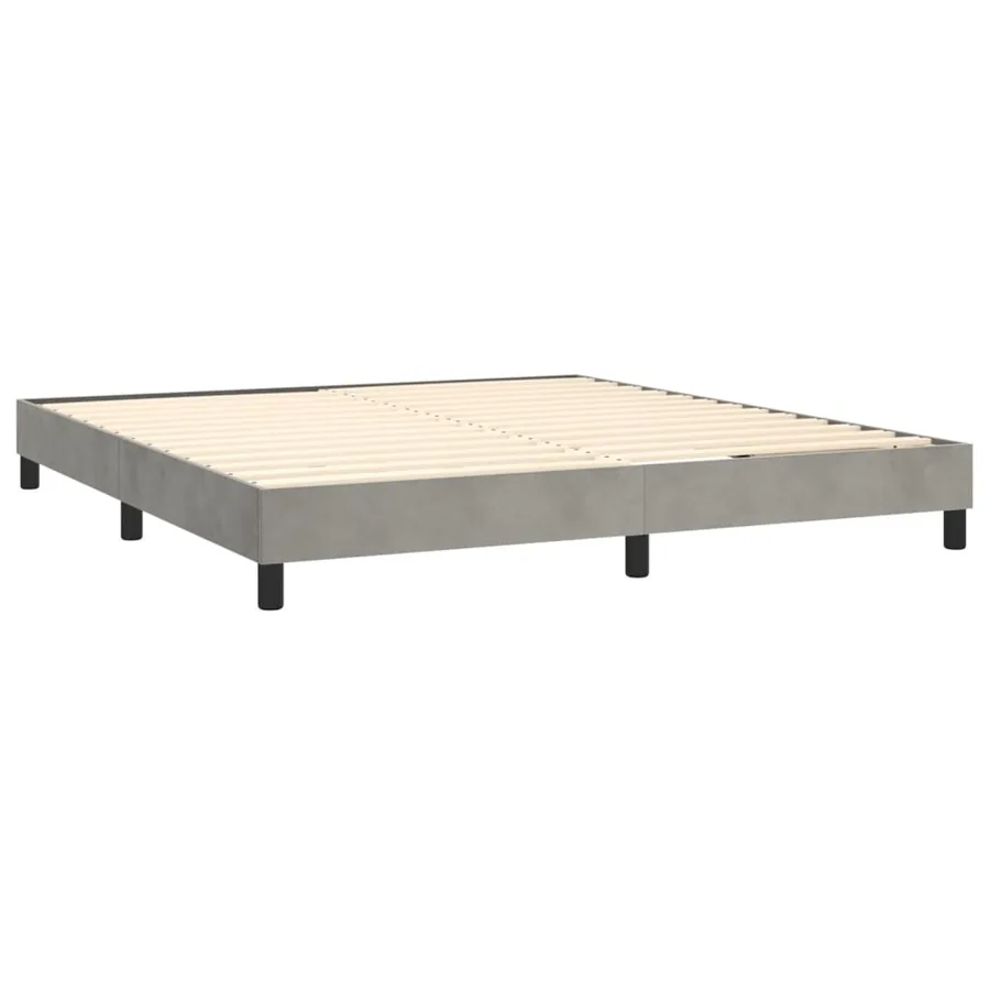 Sommier à lattes de lit et matelas Gris clair 160x200cm Velours - 4