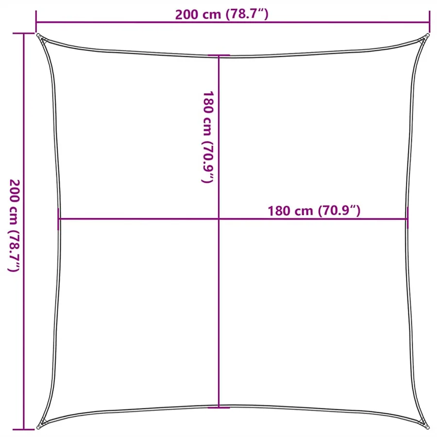 Voile d'ombrage 160 g/m² Taupe 2x2 m PEHD - 10