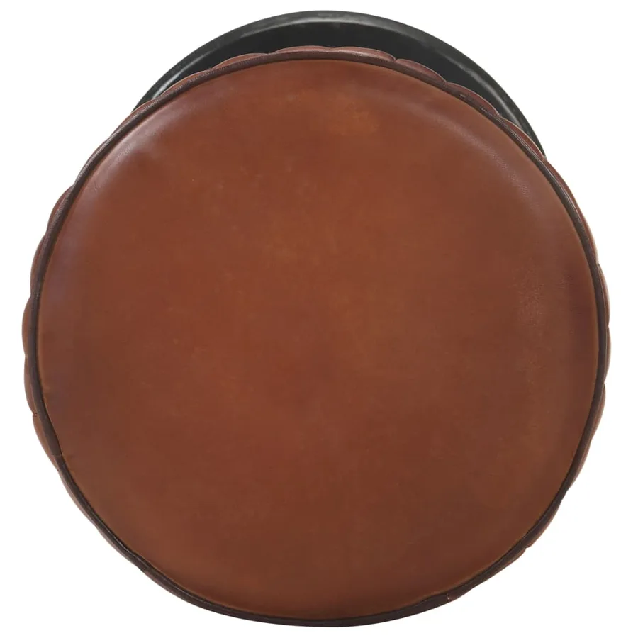 Tabouret de bar Marron Cuir véritable - 2