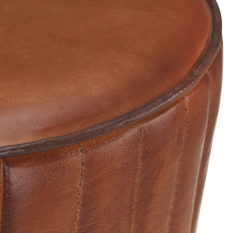 Tabouret de bar Marron Cuir véritable - 3
