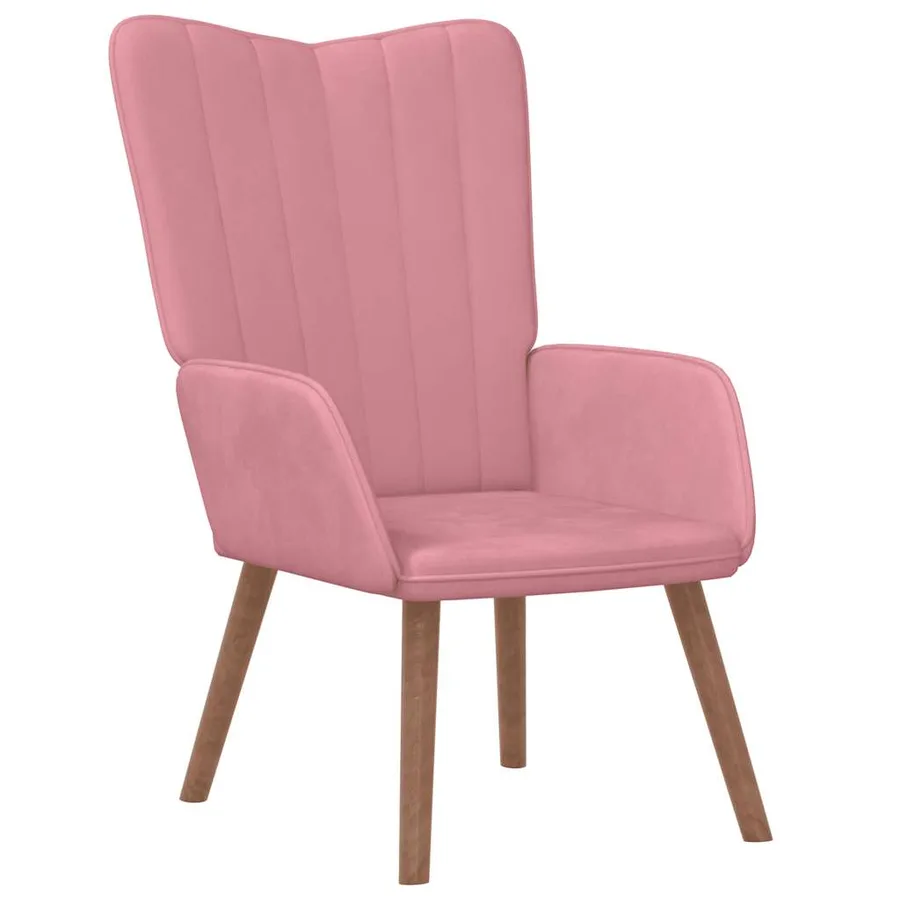 Chaise de relaxation avec repose-pied Rose Velours - 6