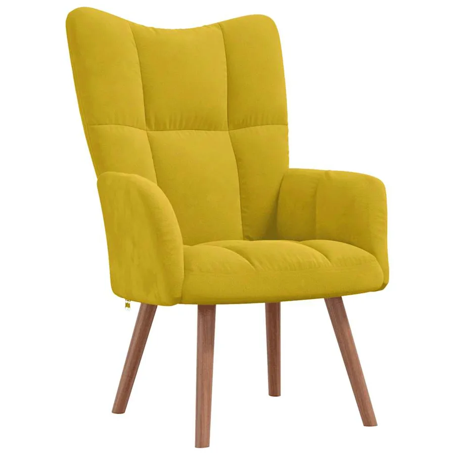 Chaise de relaxation Jaune moutarde Velours - 2