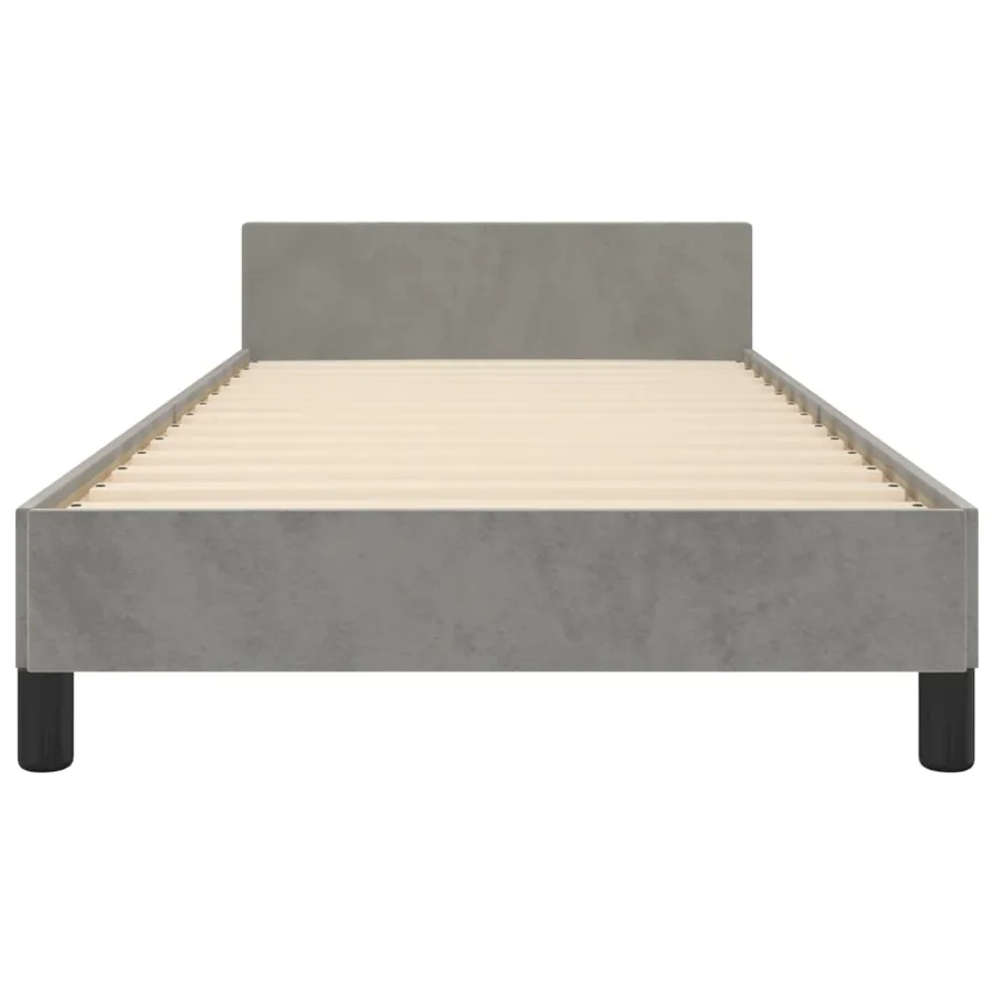 Cadre de lit sans matelas gris clair 80x200 cm velours - 6