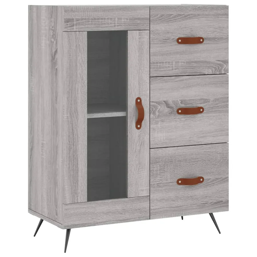 Buffet haut Sonoma gris 69,5x34x180 cm Bois d'ingénierie - 7