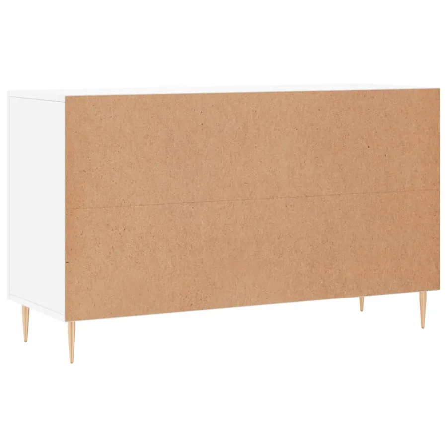 Buffet blanc brillant 100x36x60 cm bois d'ingénierie - 8