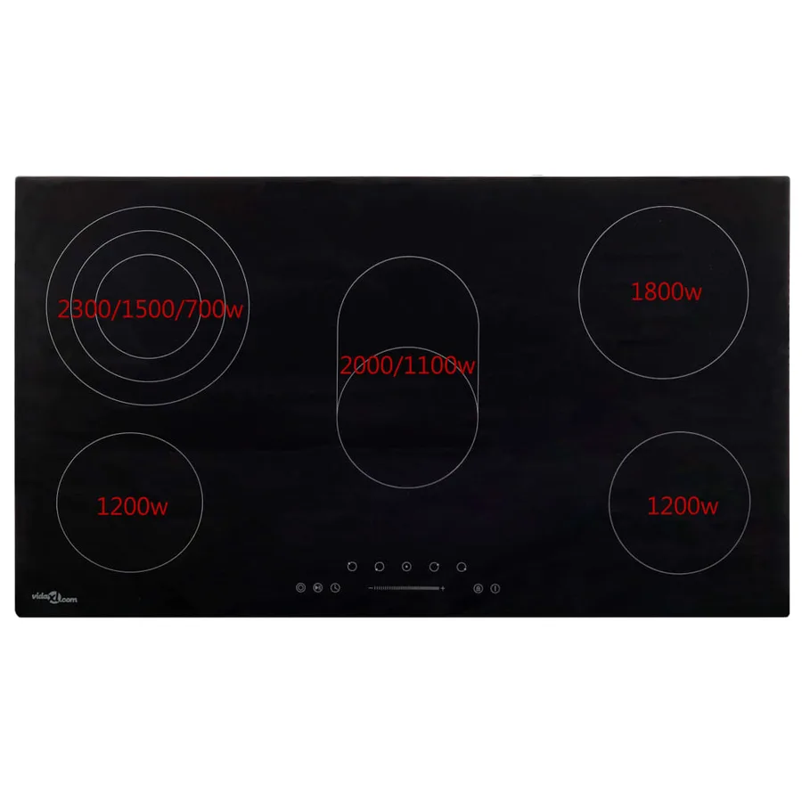 Plaque de cuisson Céramique 5 brûleurs Contrôle tactile 8500 W - 4