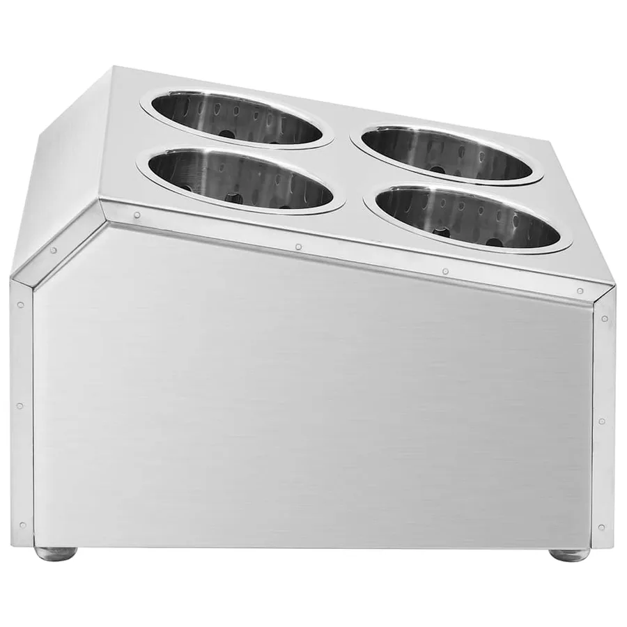 Porte-couverts 4 grilles Carré Acier inoxydable - 4
