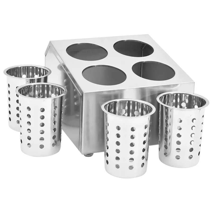 Porte-couverts 4 grilles Carré Acier inoxydable - 6