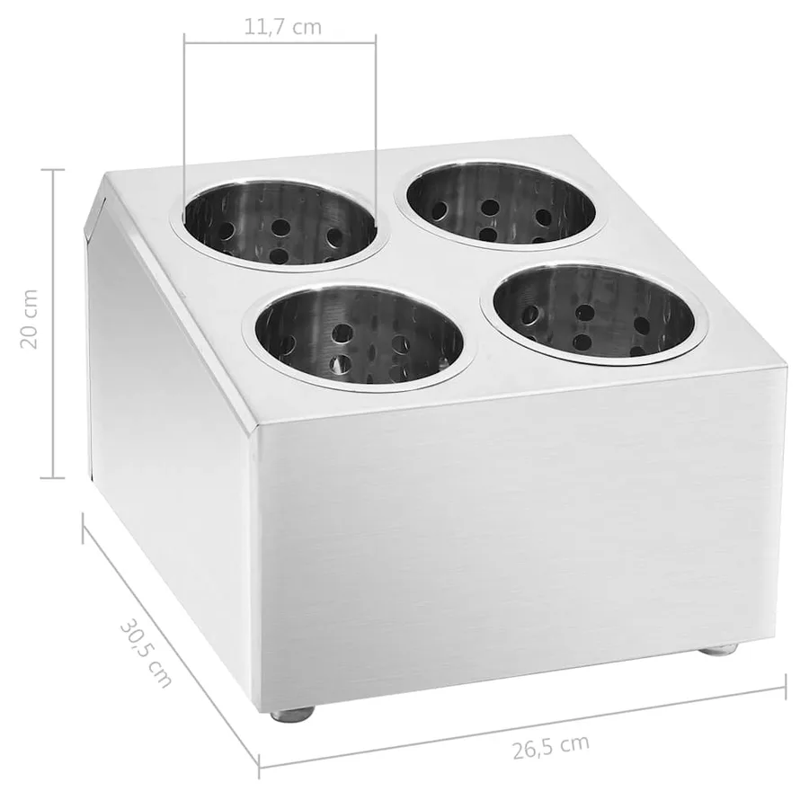 Porte-couverts 4 grilles Carré Acier inoxydable - 8
