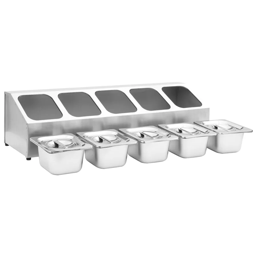 Récipient Gastronorm avec 5 bacs GN 1/6 Acier inoxydable - 7