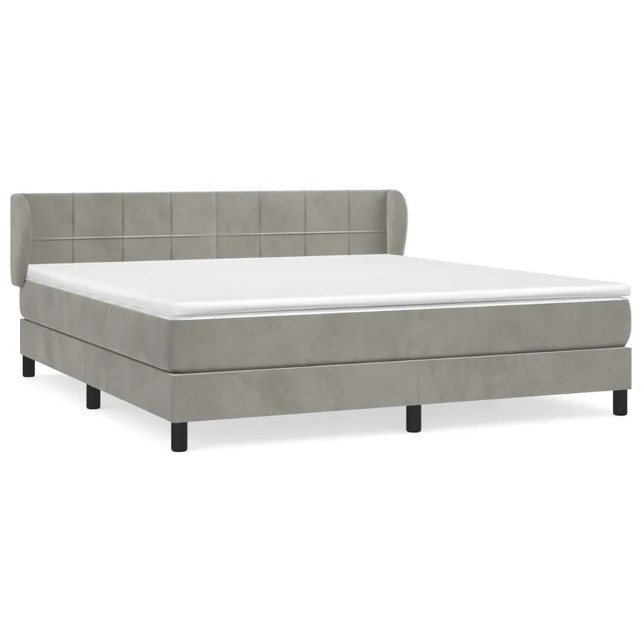 Sommier à lattes de lit et matelas Gris clair 160x200cm Velours - 2