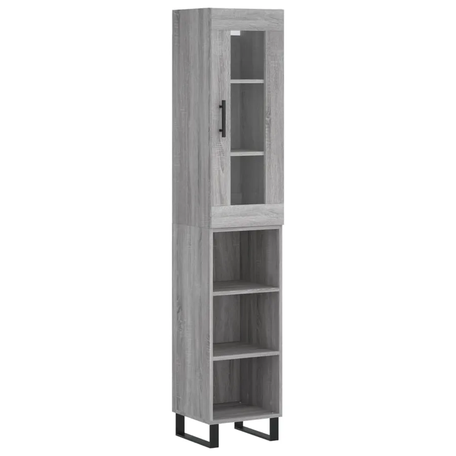 Buffet haut Sonoma gris 34,5x34x180 cm Bois d'ingénierie - 2