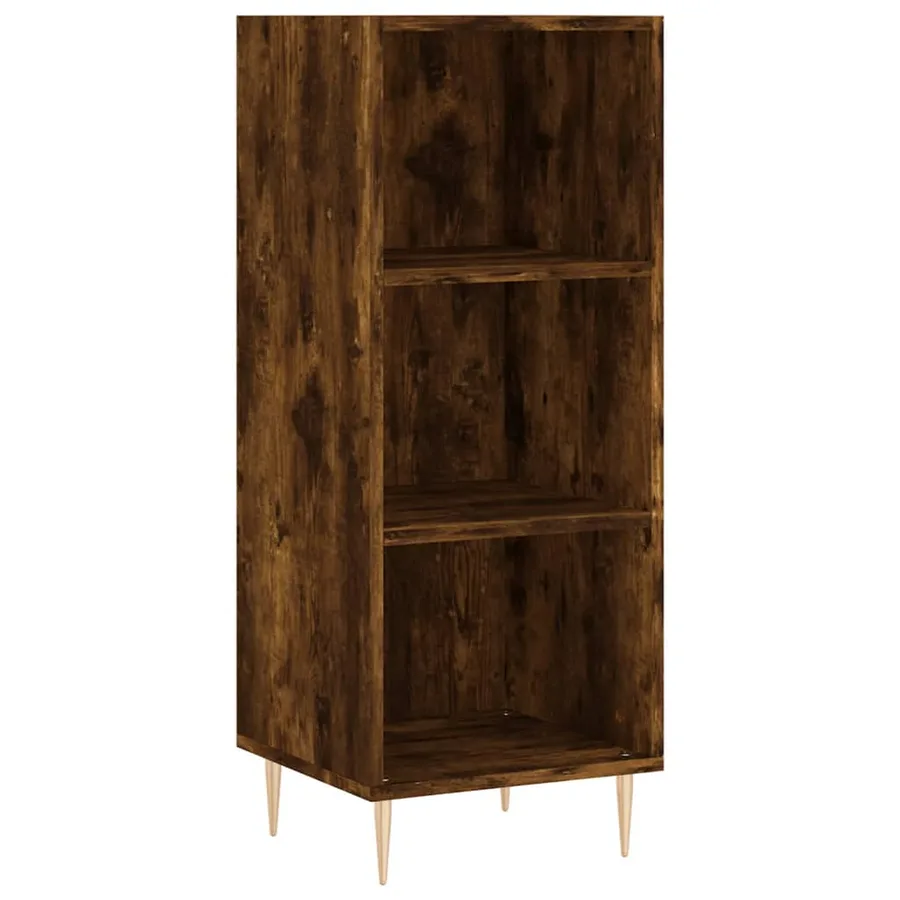 Buffet haut Chêne fumé 34,5x34x180 cm Bois d'ingénierie - 7