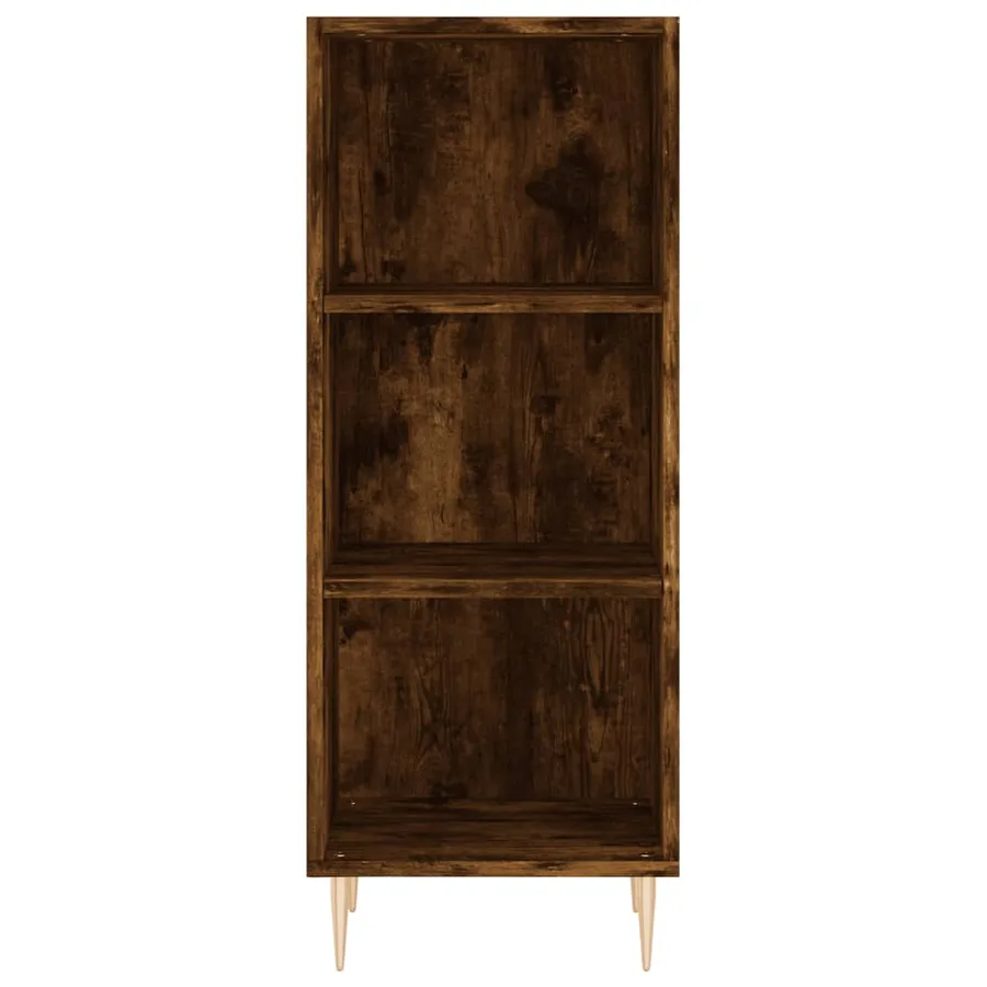 Buffet haut Chêne fumé 34,5x34x180 cm Bois d'ingénierie - 8