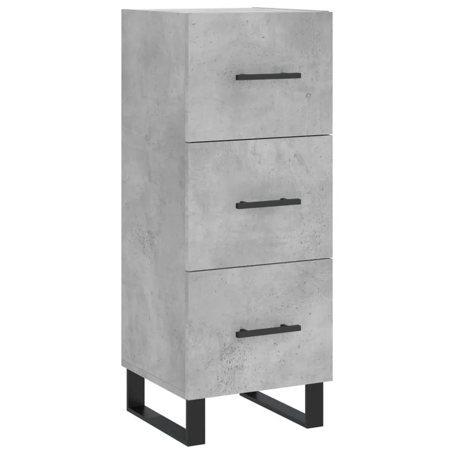 Buffet haut Gris béton 34,5x34x180 cm Bois d'ingénierie - 5