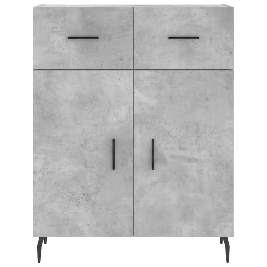 Buffet haut Gris béton 69,5x34x180 cm Bois d'ingénierie - 8