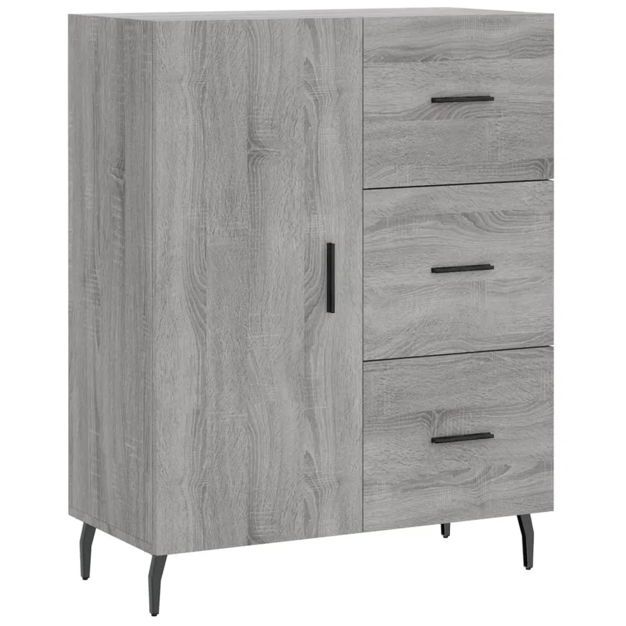 Buffet haut Sonoma gris 69,5x34x180 cm Bois d'ingénierie - 7