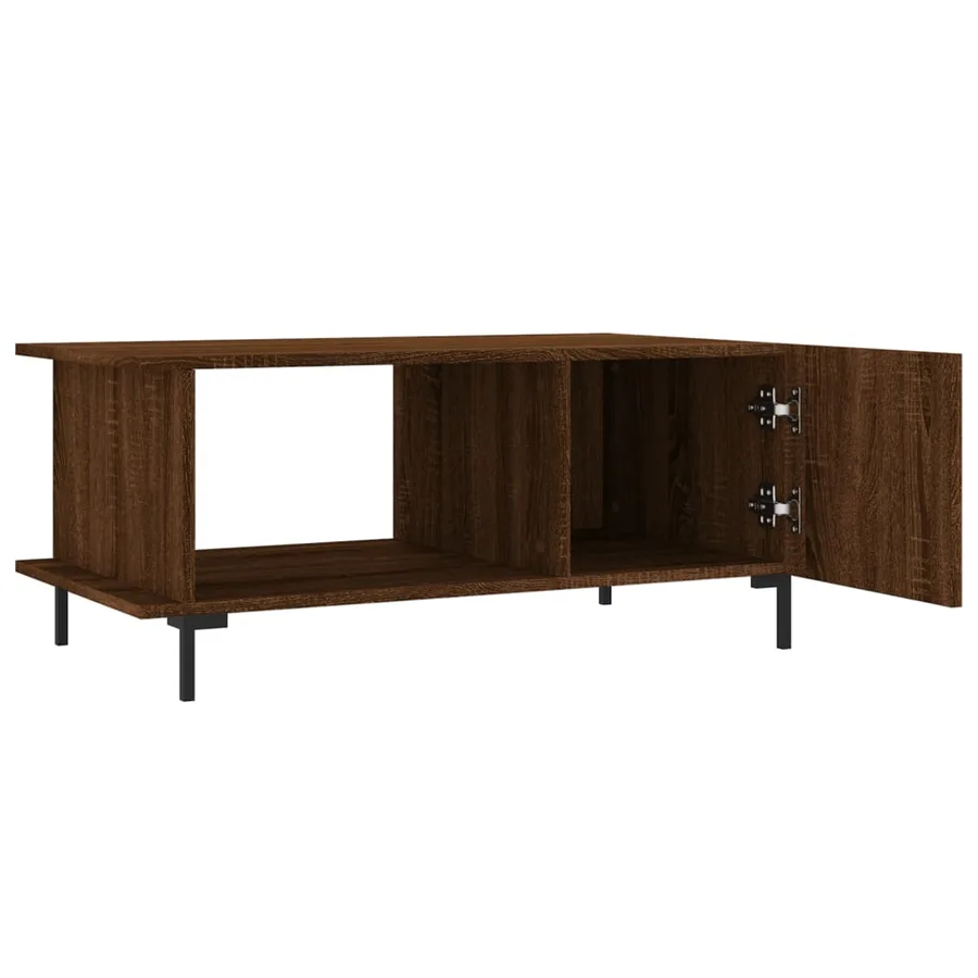 Table basse chêne marron 90x50x40 cm bois d'ingénierie - 5