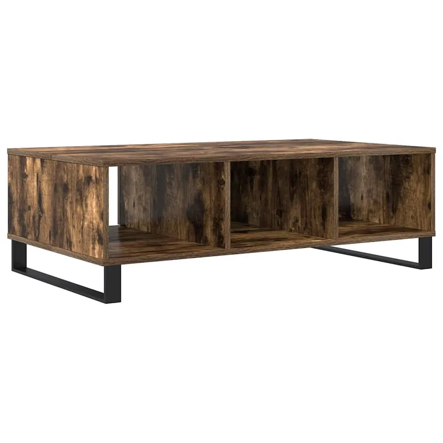 Table basse chêne fumé 104x60x35 cm bois d'ingénierie - 7