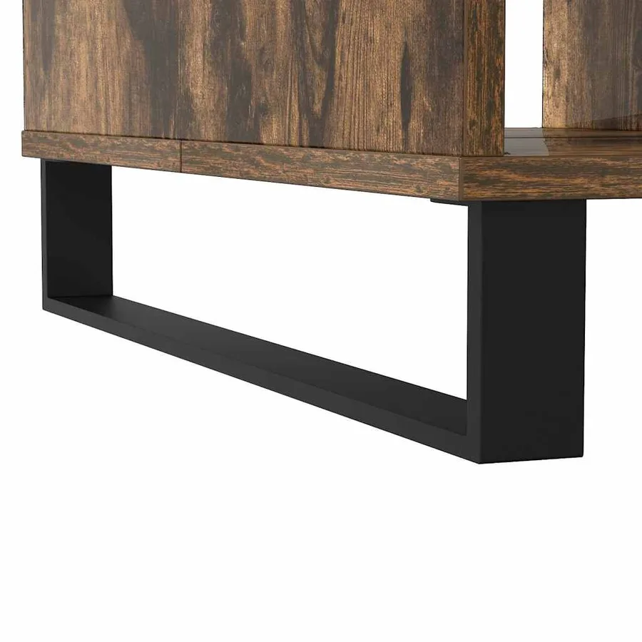 Table basse chêne fumé 104x60x35 cm bois d'ingénierie - 8