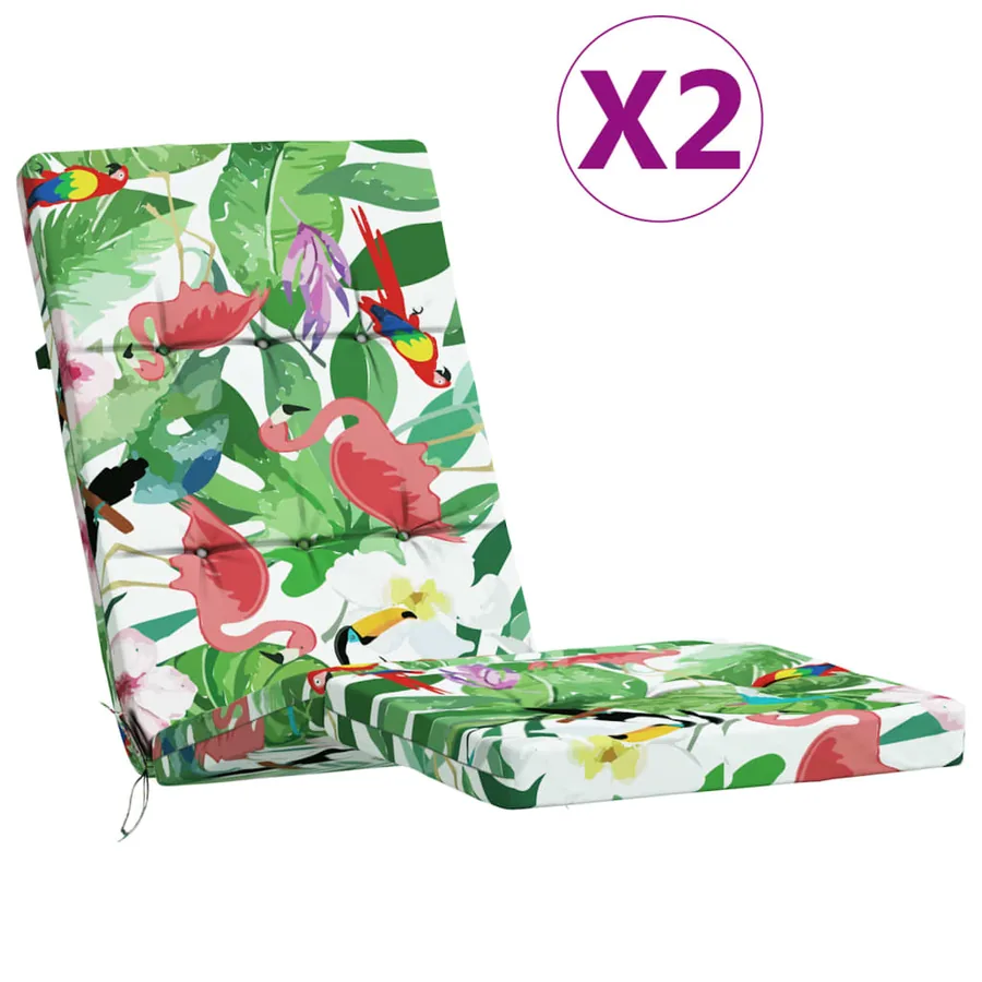 Coussins de chaise longue lot de 2 multicolore tissu oxford - 2