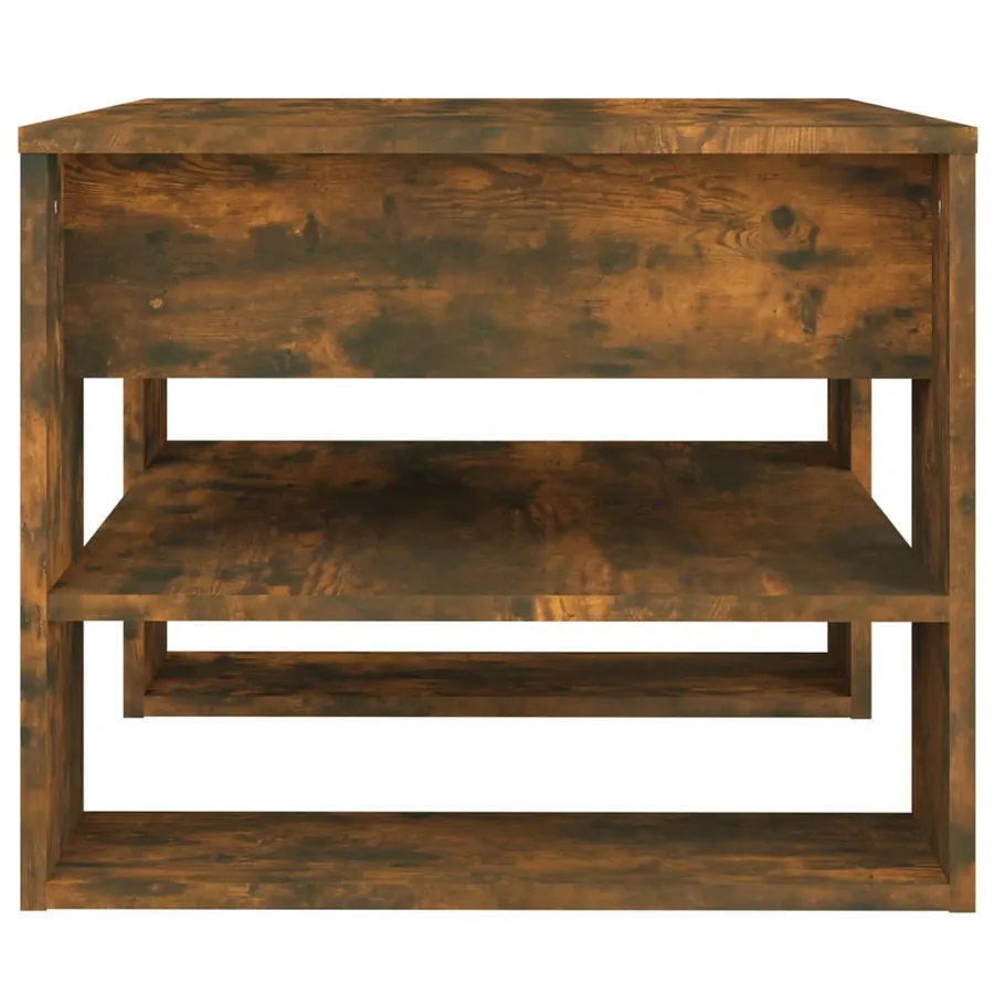 Table basse chêne fumé 55,5x55x45 cm bois d'ingénierie - 4