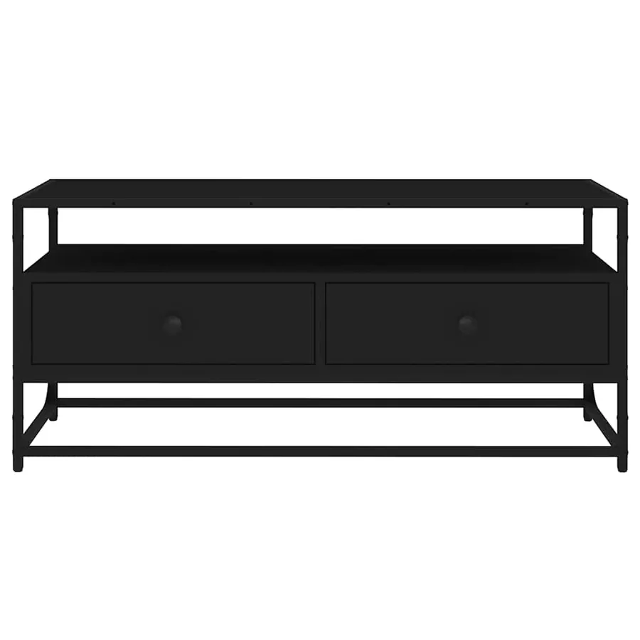 Meuble TV noir 100x35x45 cm bois d'ingénierie - 6