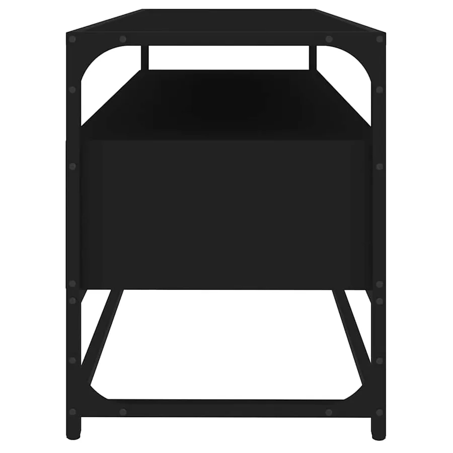 Meuble TV noir 100x35x45 cm bois d'ingénierie - 7